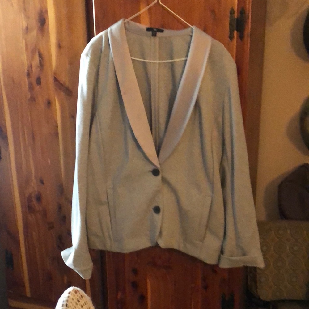 Womens tuxedo casual sweatshirt material cardigan